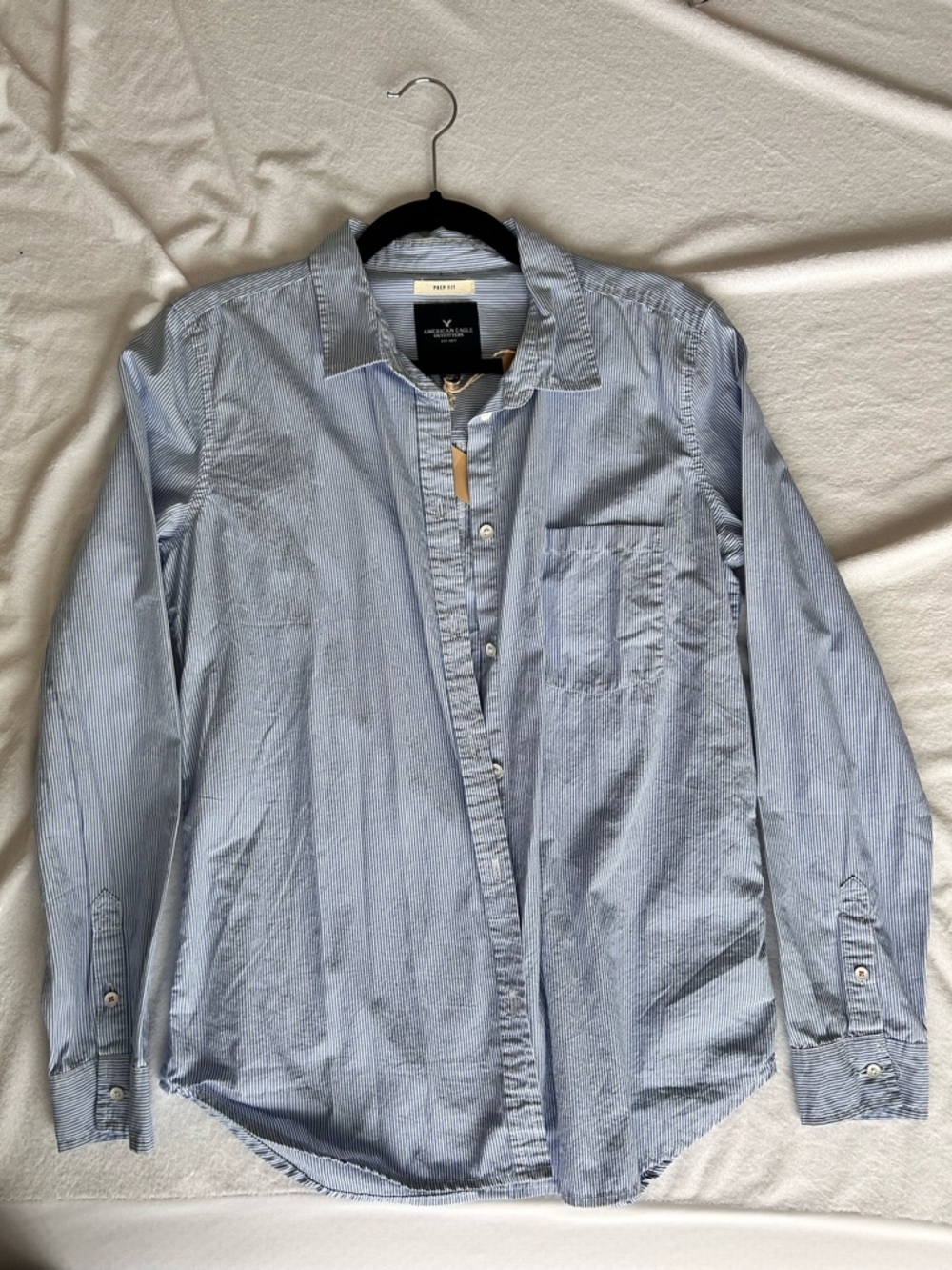 American Eagle Outfitters Light Blue Striped Button-Down Shirt